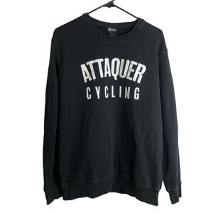 Attaquer Cycling Sweatshirt Black Large Mens Pullover Crew Logo Bike Athleisure